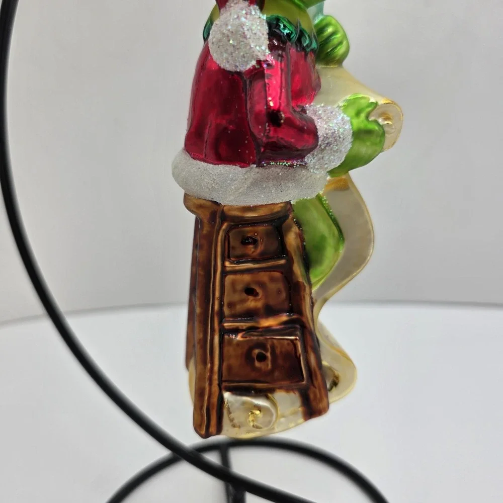 Christopher Radko Kermit Muppets Checking It Twice 1997 Glass Christmas Ornament